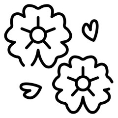 Sakura Flower Line Icon