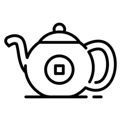 Chinese Teapot Line Icon