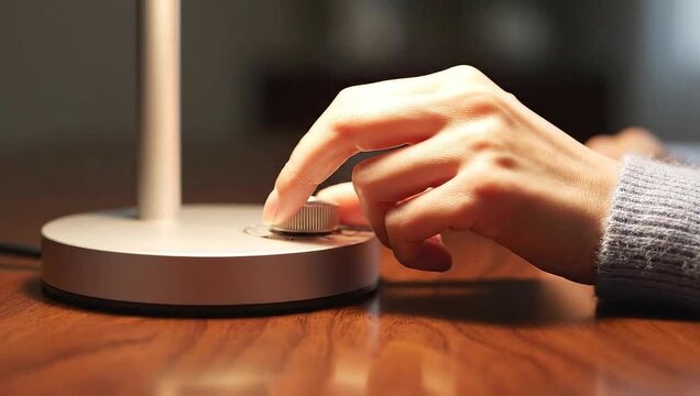 Adjusting the Light - Hand Dimming a Modern Lamp.