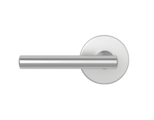 Close-up of silver doorknob against an isolated background.