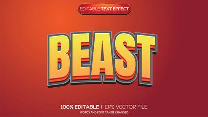 3d text effect beast theme