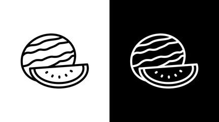Watermelon With Icon Set Design