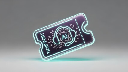 Ticket for a concert or event with a futuristic design