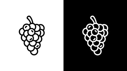 Grapes With Icon Set Design