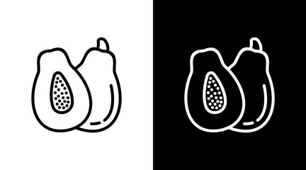 Papaya With Icon Set Design