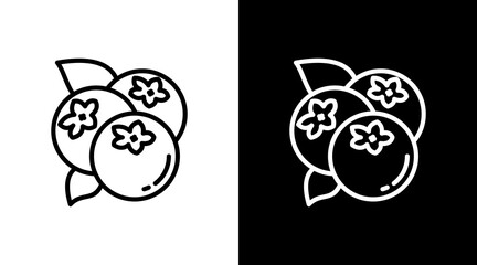 Blueberry With Icon Set Design