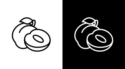 Plum With Icon Set Design