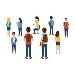 Obraz premium Diverse Group of Students Gathering Together for Learning and Socializing.