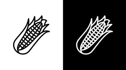 Corn With Icon Set Design