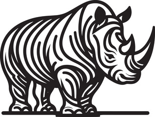 Obraz premium Rhinoceros isolated on white background. Vector illustration for your design