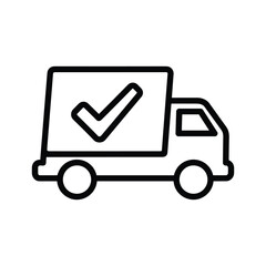 Delivery truck with checkmark icon