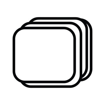 Stack of square coasters on white background
