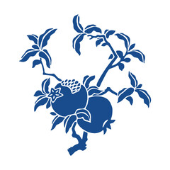 Chinese Blue and White Porcelain Pattern, Traditional Vector Design