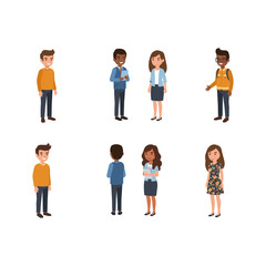 Fototapeta premium Diverse group of young people in casual and business attire.