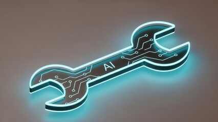 Blue and green wrench with the letters AI on it