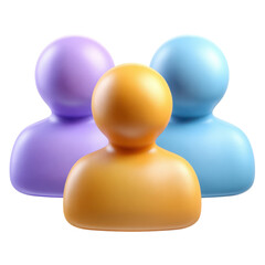 3d illustration of three abstract figures isolated on transparent background