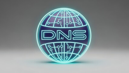 Blue and green globe with the letters DNS on it