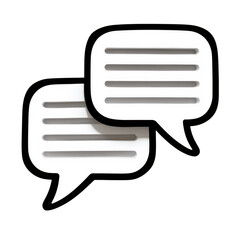 3d illustration of two speech bubbles isolated on transparent background