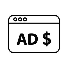 Online advertising revenue symbol
