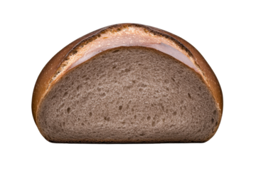 Freshly baked artisan bread loaf slice showcasing a rich brown crust and soft, airy interior texture, perfect for food advertising and culinary themes