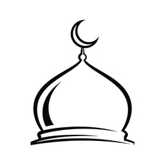 Mosque dome with crescent moon illustration © iconmarket
