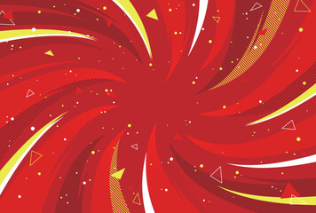 注目 集中 驚き 明るくポップな背景素材 赤色 黄色 イベント セール バックグラウンド 渦