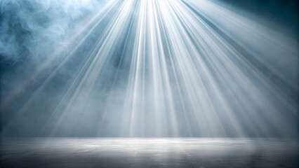 Dramatic spotlight shining through foggy atmosphere