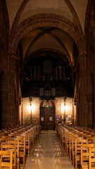 Christmas time and decorations in churchf S&eacute;lestat in Alsace, France on December 20th 2025