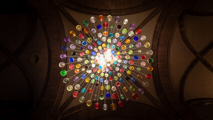 Christmas time and decorations in churchf S&eacute;lestat in Alsace, France on December 20th 2025