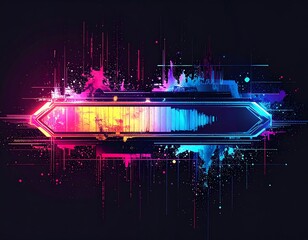 Colorful abstract design with neon gradients and geometric shapes