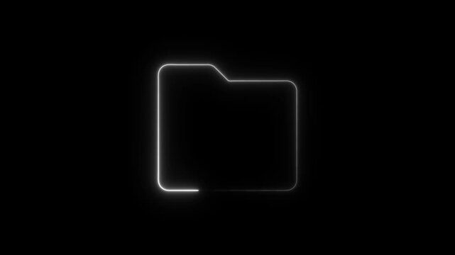 Computer Folder with Colorful Paper Files and Documents file management concept. Open file folders icon on black background.