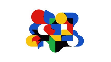 Colorful geometric abstract design with organic shapes, representing creativity and modern art © Abhinaya Project