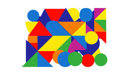 Colorful geometric abstract design with organic shapes, representing creativity and modern art © Abhinaya Project