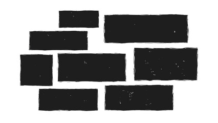 Abstract arrangement of varied rectangular shapes with distressed textures, creating a minimalist graphic design element