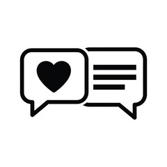 Fototapeta premium Love message icon simple black design