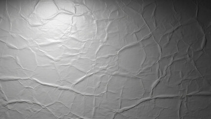 White Uneven Creased Paper Texture Background with Spotlight Effect for Abstract Design.
