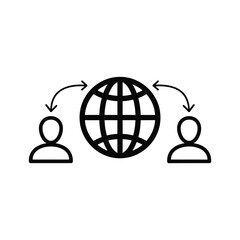 Global communication network concept with people connected to the world