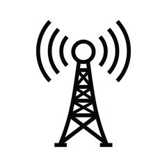 Black Simple Telecommunication Tower Signal Icon
