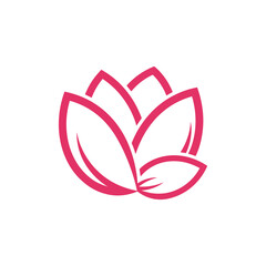 Elegant Pink Lotus Flower Logo Design.
