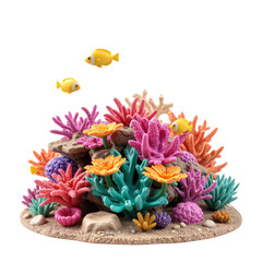 Obraz premium Vibrant coral reef scene underwater world decorative model colorful environment close-up view marine life concept