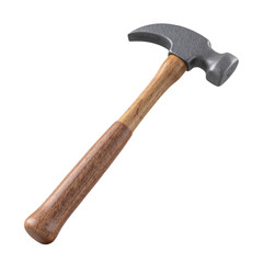 Action of hammering nails construction site tool close-up woodworking environment focused viewpoint