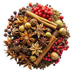 Spice Cluster Isolated on White Background