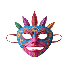 Vibrant carnival mask display festival location decorative art colorful environment close-up viewpoint cultural heritage