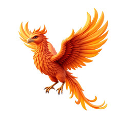 Majestic phoenix rising from flames fantasy world digital artwork colorful environment side view symbol of rebirth