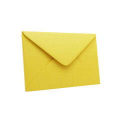 Bright yellow envelope isolated on a stark black backdrop for modern communication and design transparent background