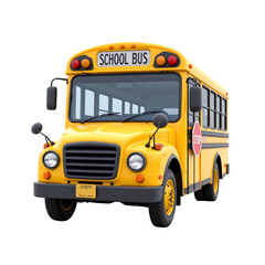 School bus transport scene urban environment digital illustration dynamic viewpoint education concept