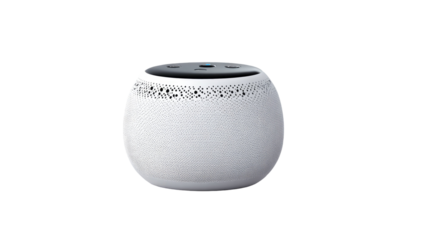 AI voice assistant device for smart home control digital interaction technology personal assistant automation isolated on white background