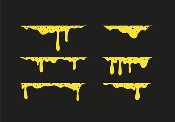 Gooey melting and dripping thick cheese edge border divider collection set