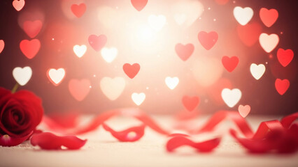 Obraz premium Valentine Day Background Featuring Romantic Hearts Love Concept