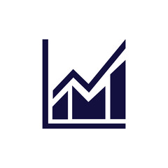 Financial growth chart icon representing business success and market analysis.